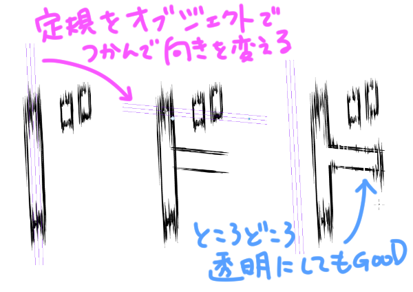 特殊定規で描き文字