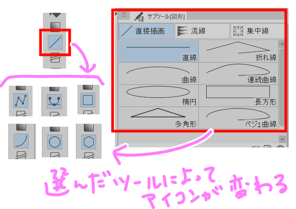 図形ツールアイコン