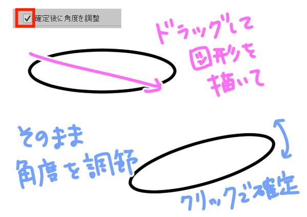 確定後に角度を調整