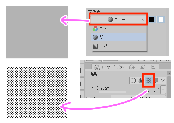 モノクロの場合