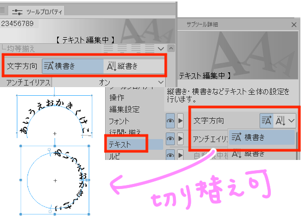 縦書きと横書き