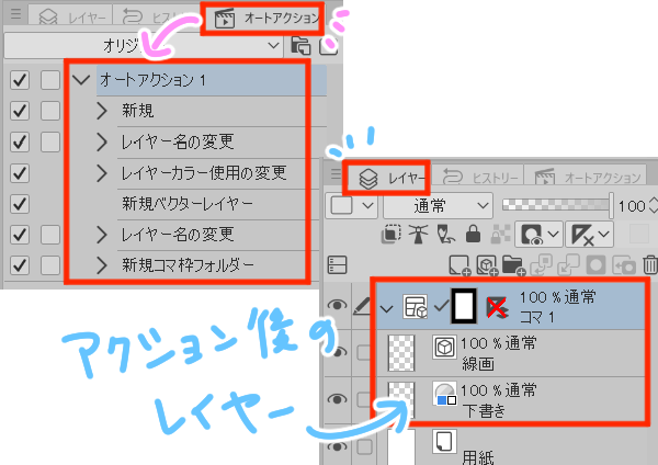 アクションの確認